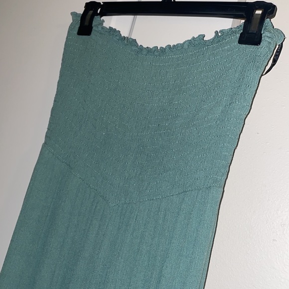 NWOT light blue green strapless wide leg jumpsuit - Picture 2 of 5